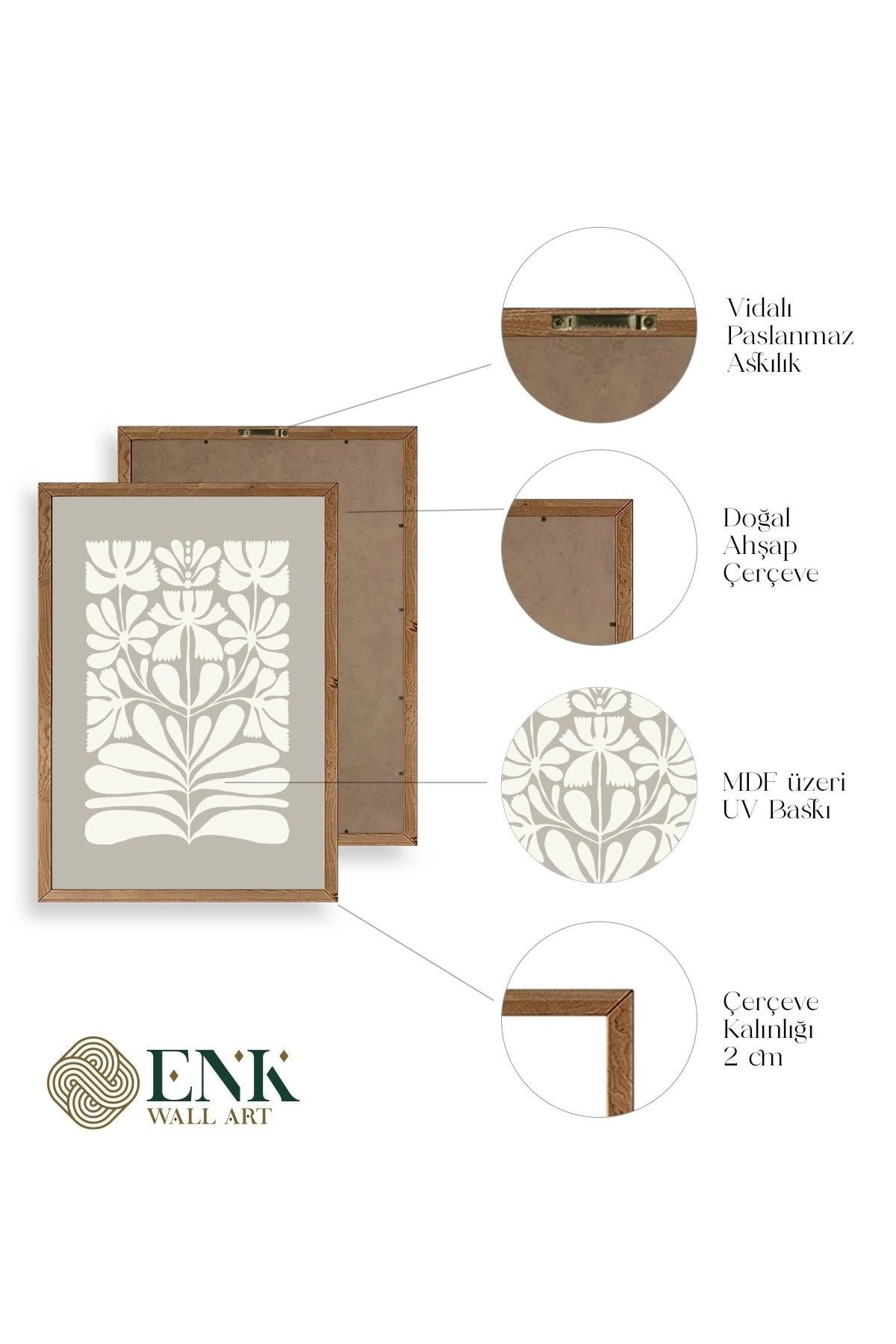 Desen Ahşap Çerçeveli Tablo 50 x 70