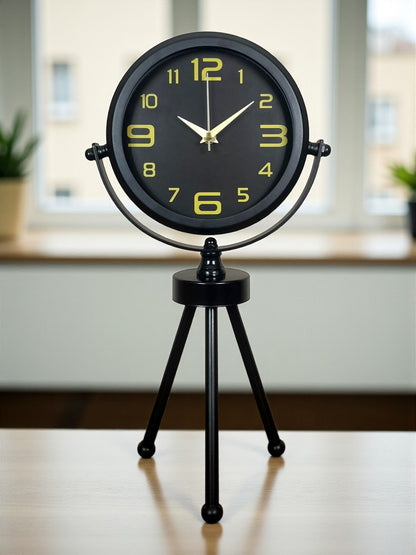 Zentime Siyah Zarif Üç Ayaklı Masa Saati
