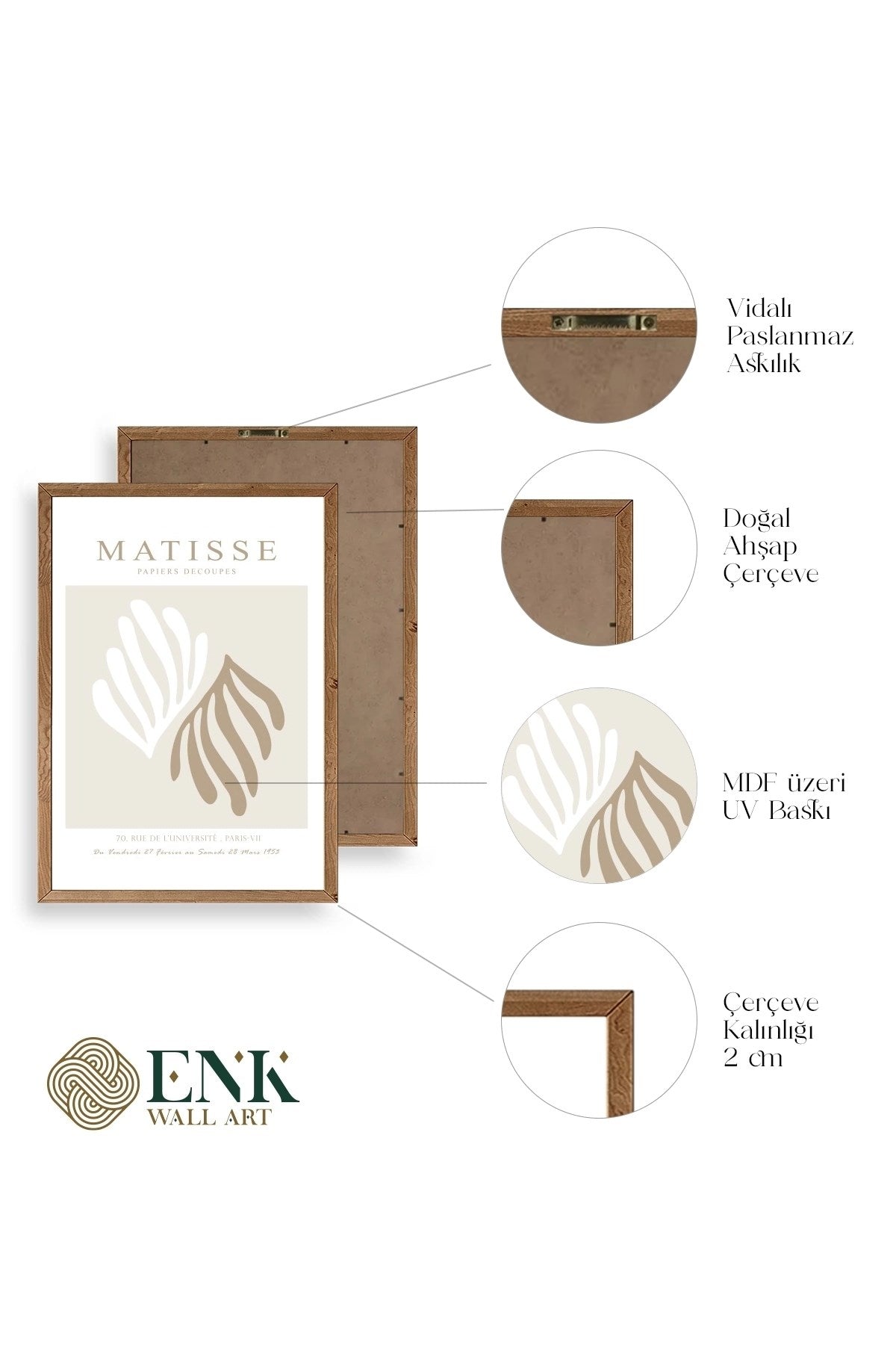 Matisse Üçlü Ahşap Çerçeveli Tablo 40 x 60