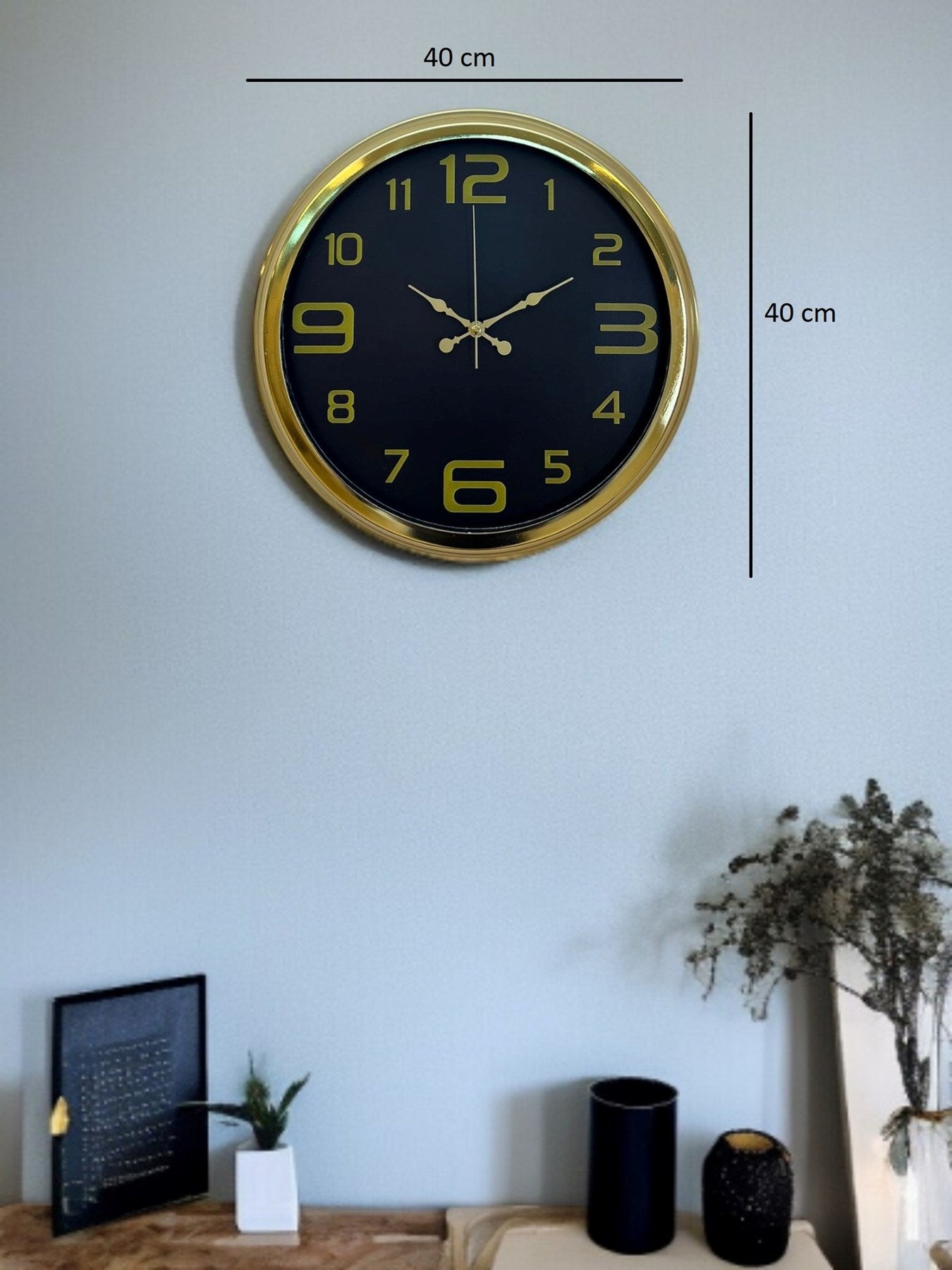 Zentime 40 Cm Gold Lüks Duvar Saati