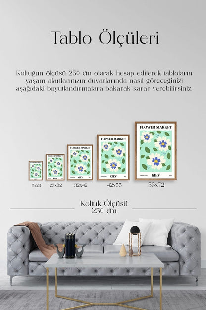 Çiçek Ahşap Çerçeveli Tablo 23 x 30