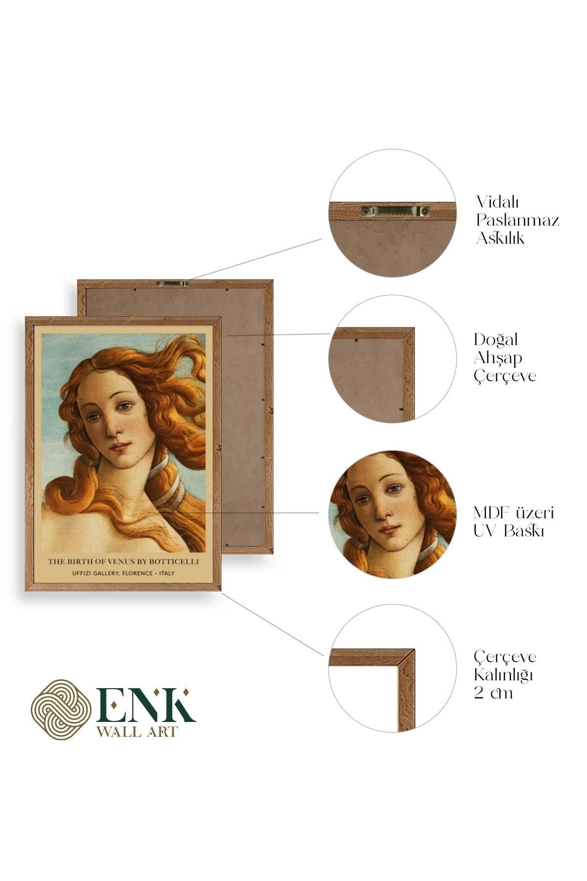 Kadın Ahşap Çerçeveli Tablo 17 x 23