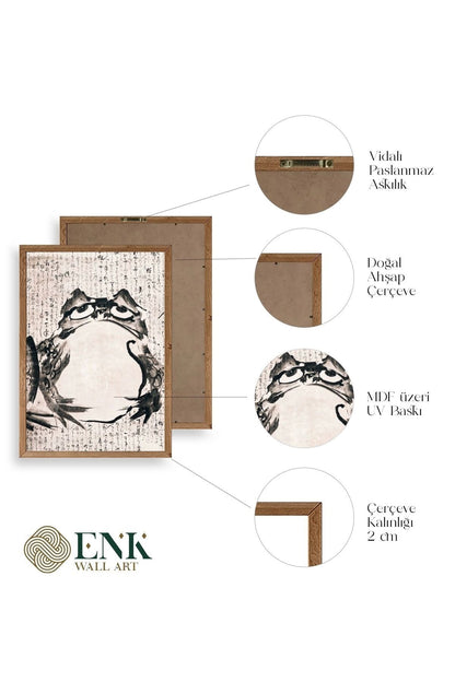 Kurbağa Ahşap Çerçeveli Tablo 50 x 70