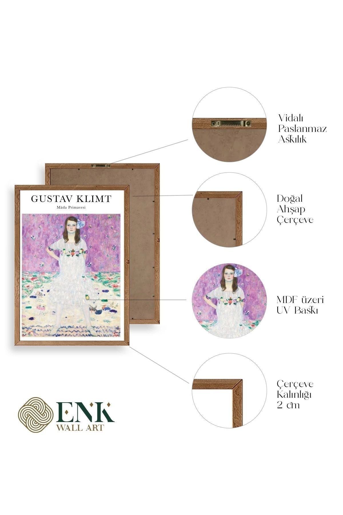 Gustav Klimt Ahşap Çerçeveli Tablo 17 x 23