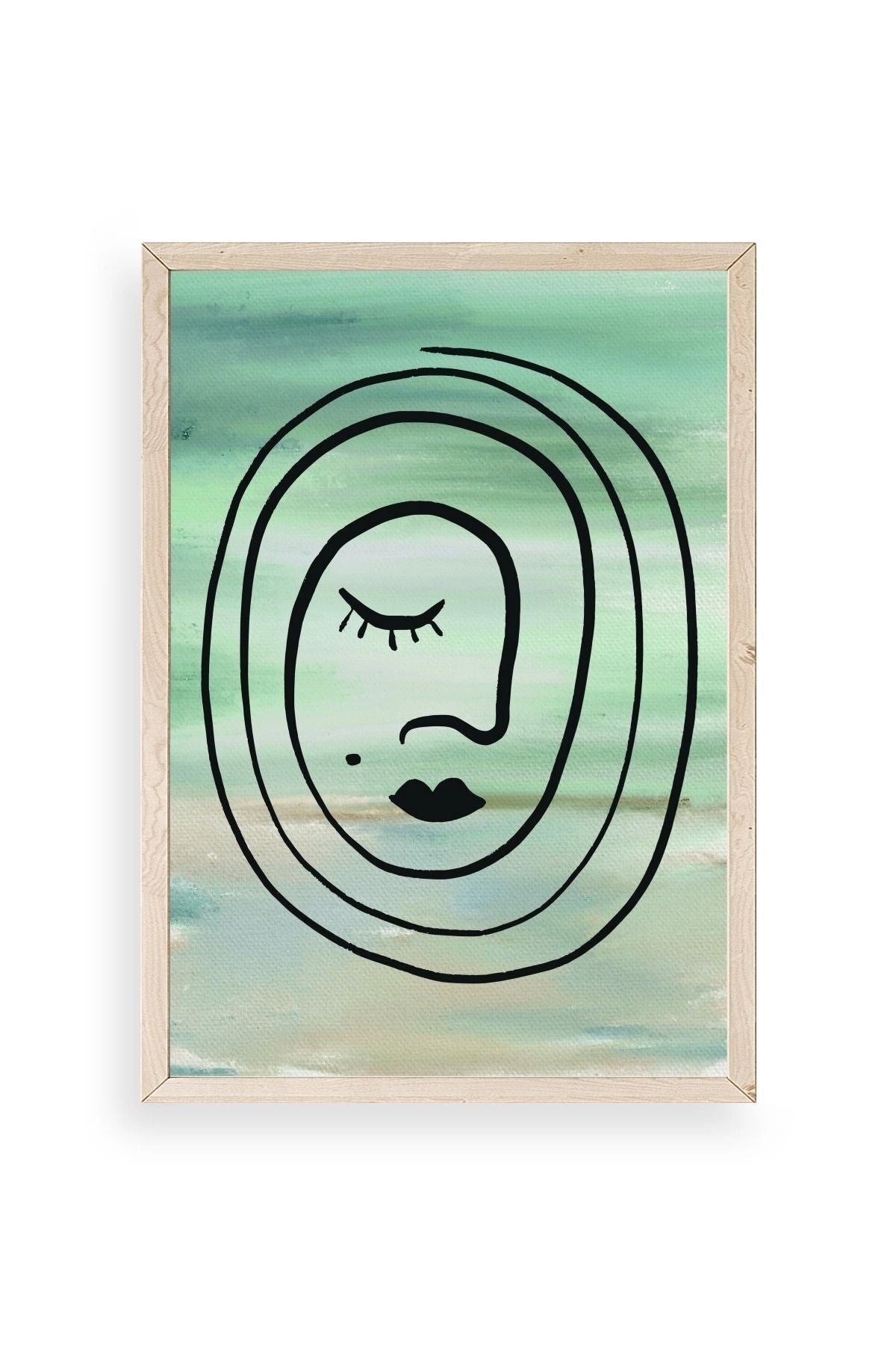 Soyut Ahşap Çerçeveli Tablo 30 x 42