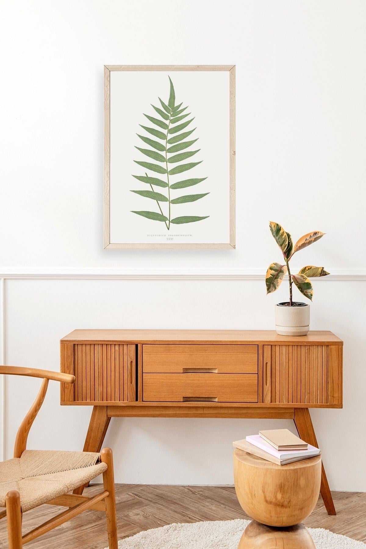 Polypodium Franxinifolium Ahşap Çerçeveli Tablo 23 x 30