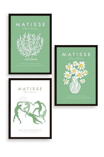 Matisse Üçlü Ahşap Çerçeveli Tablo 30 x 40