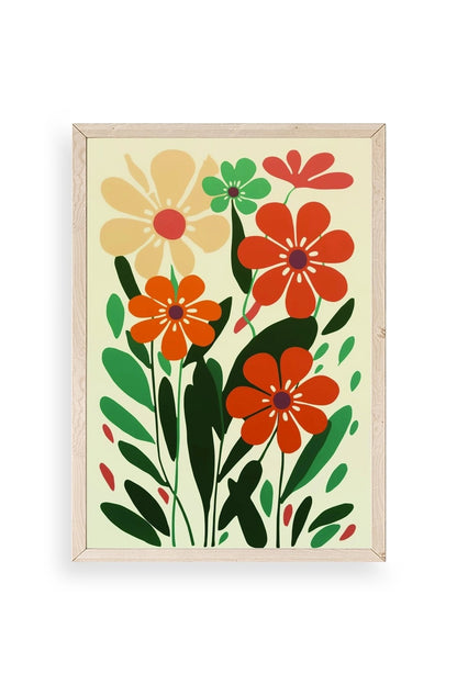 Çiçek Ahşap Çerçeveli Tablo 50 x 70