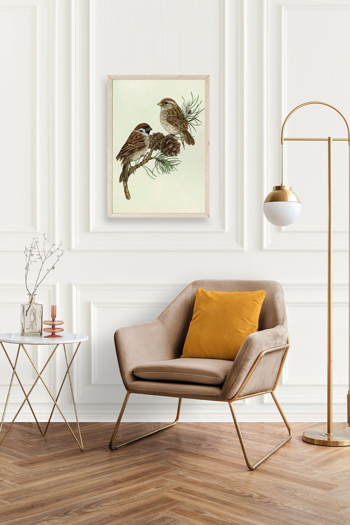 Kuş Ahşap Çerçeveli Tablo 50 x 70