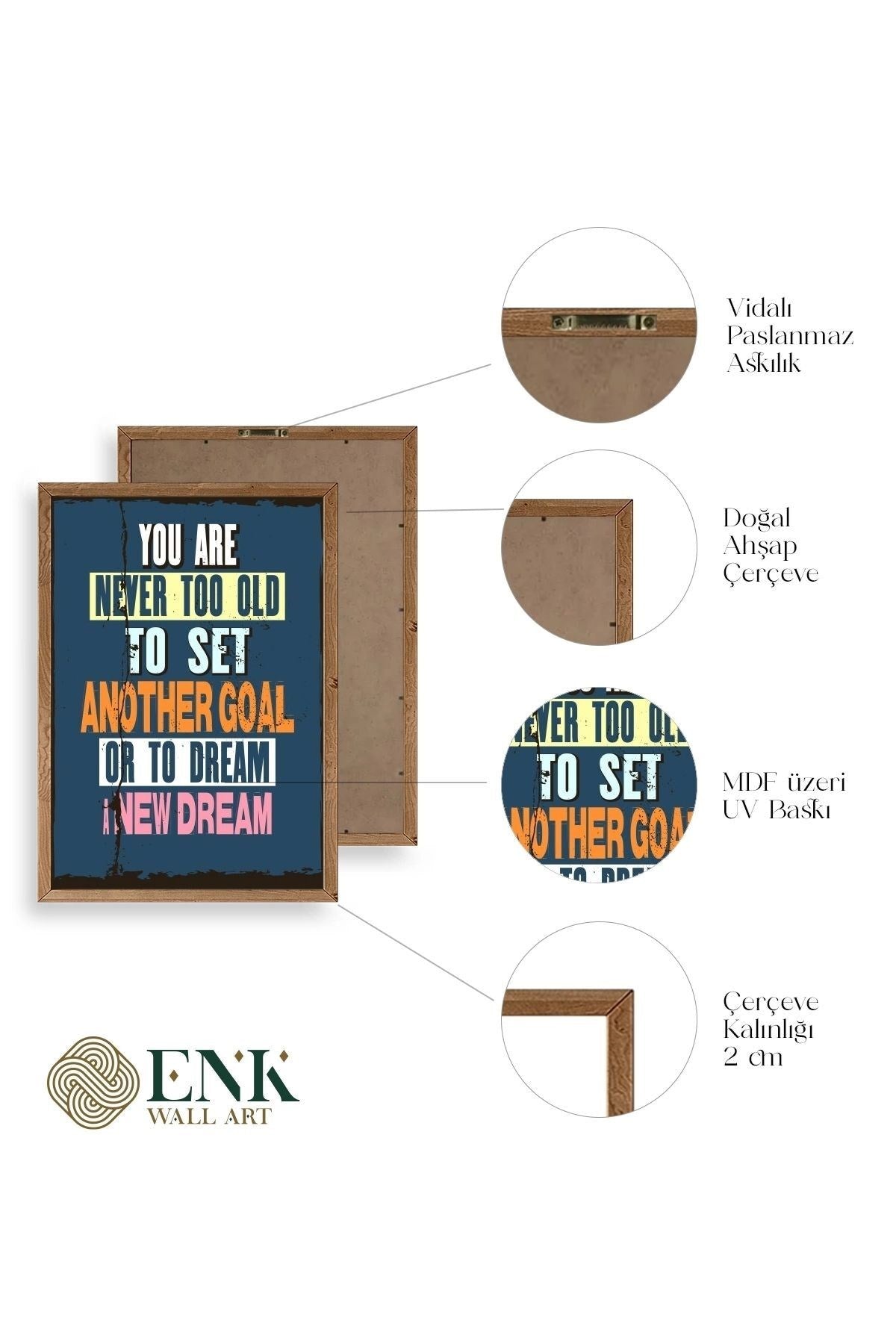 Motto Ahşap Çerçeveli Tablo 50 x 70