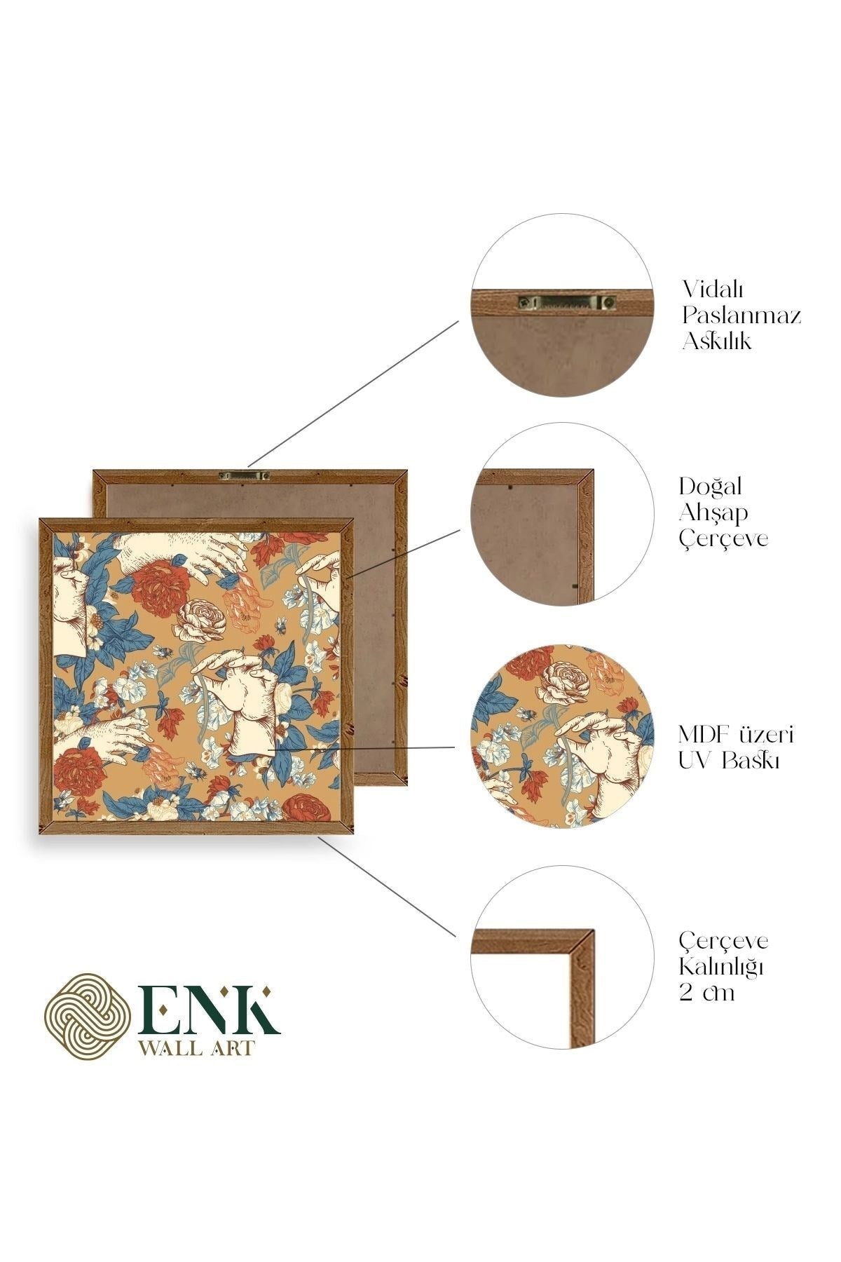 Güller Ahşap Çerçeveli Tablo 42 x 42