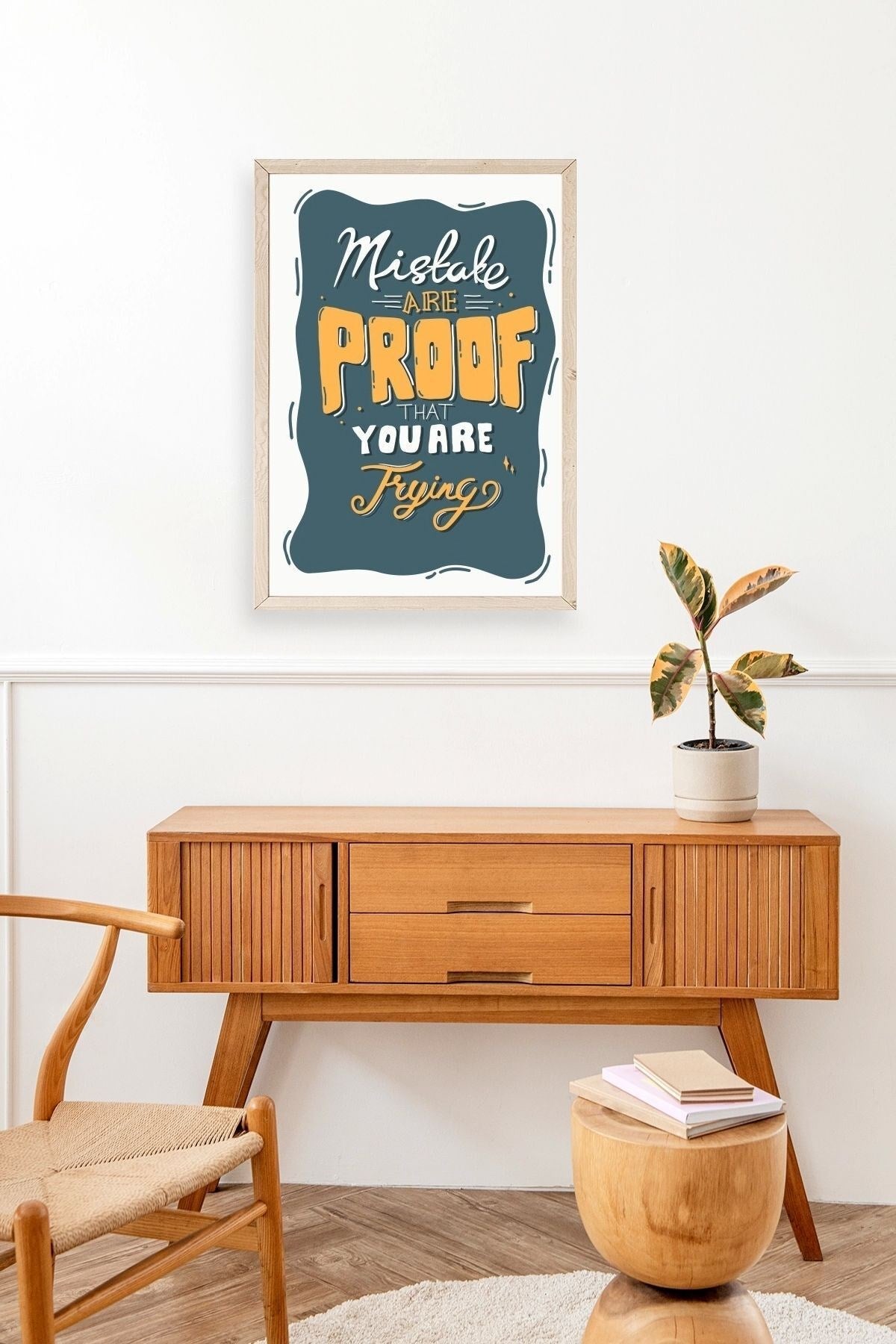 Motto Ahşap Çerçeveli Tablo 17 x 23