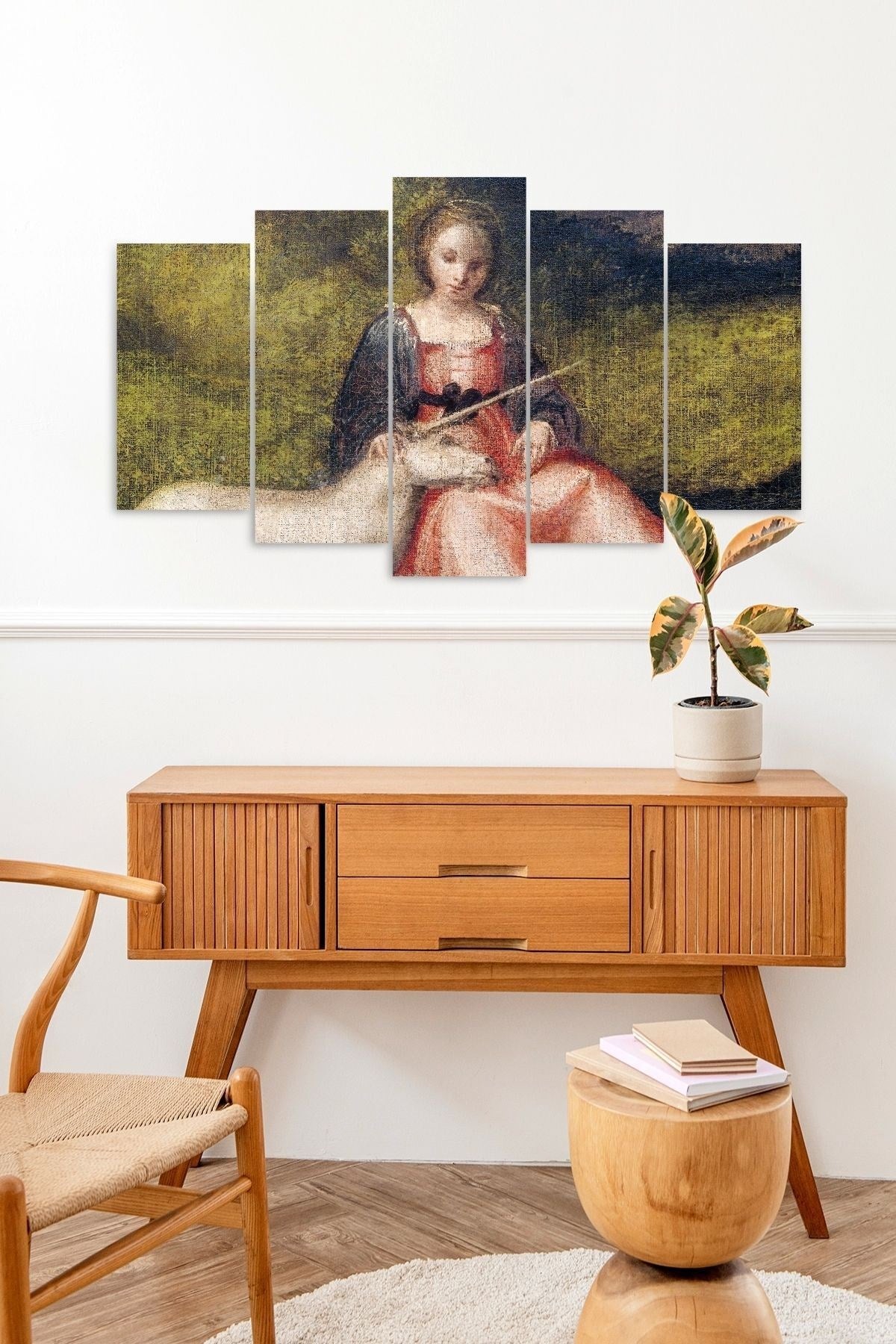 İnsan Manzarası 5 Parçalı Mdf Tablo 60 x 100