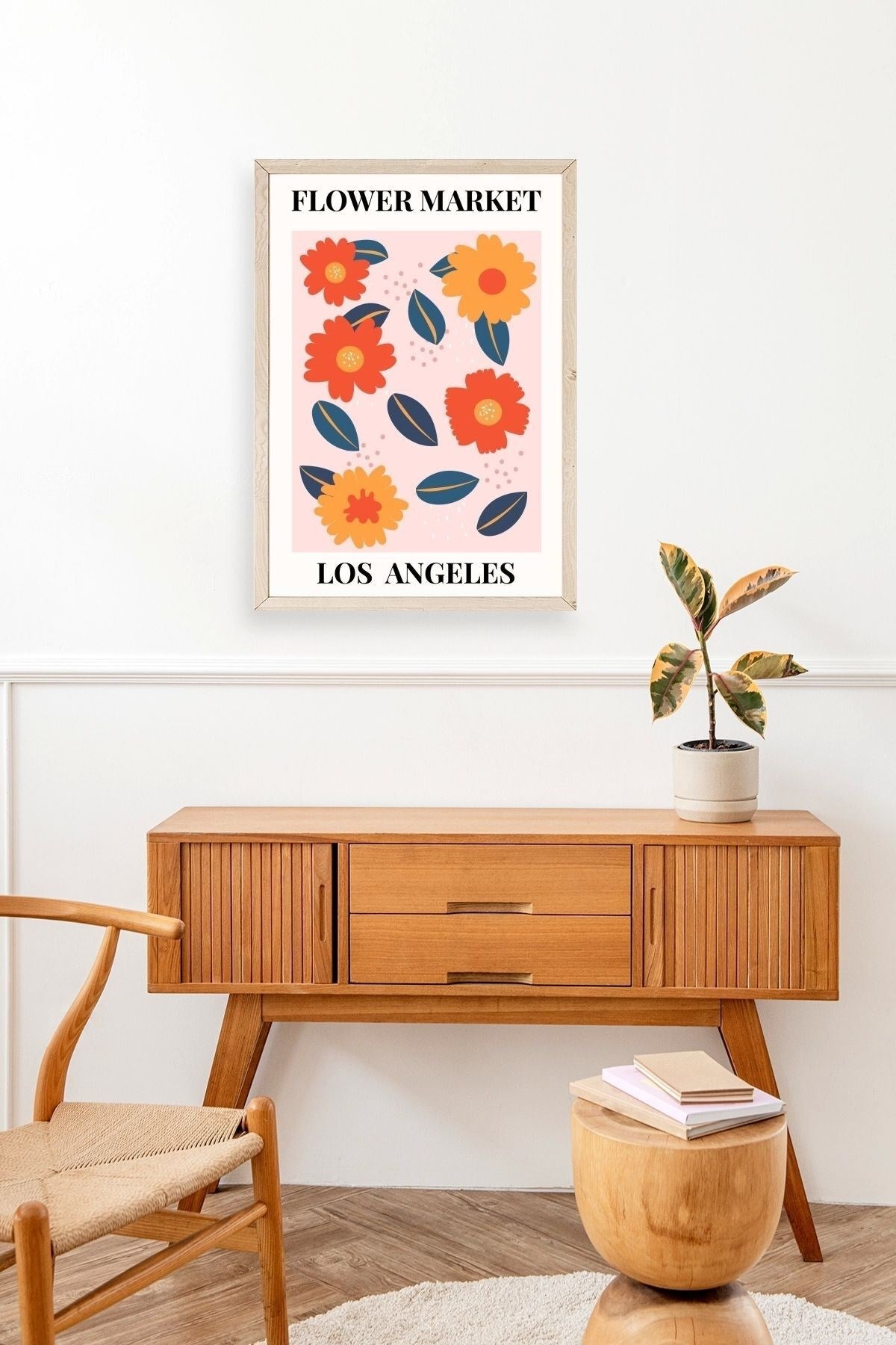 Çiçek Ahşap Çerçeveli Tablo 23 x 30