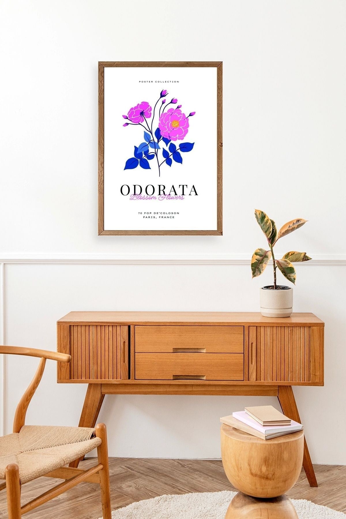 Çiçek Ahşap Çerçeveli Tablo 23 x 30