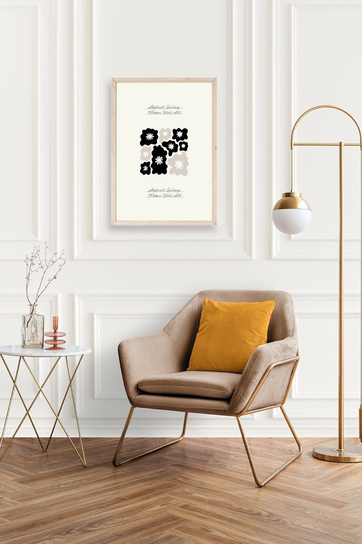 Çiçekler Ahşap Çerçeveli Tablo 50 x 70