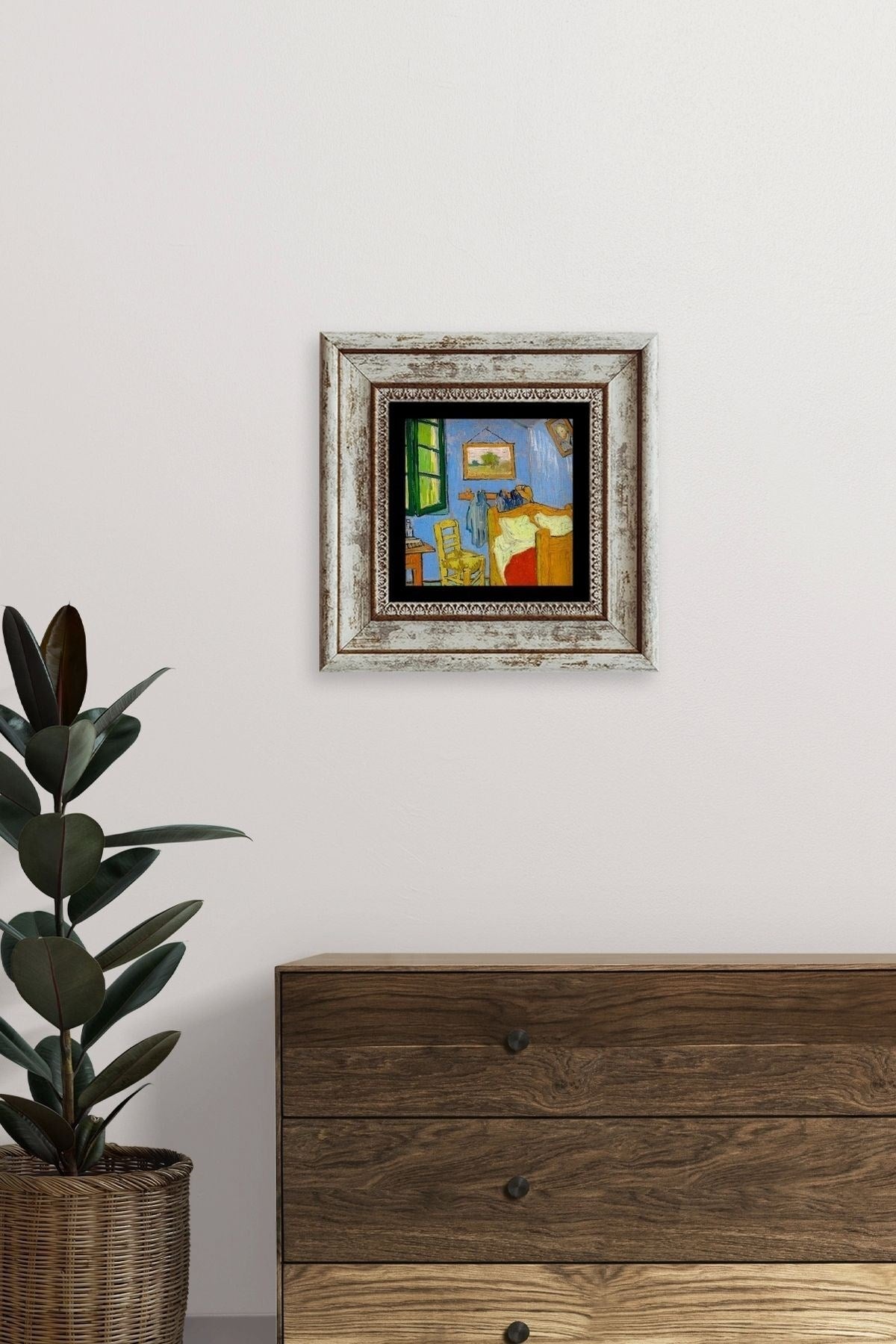 Van Gogh Çerçeveli Taş Tablo 20 cm