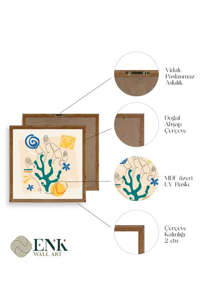 Deniz Ahşap Çerçeveli Tablo 50 x 50