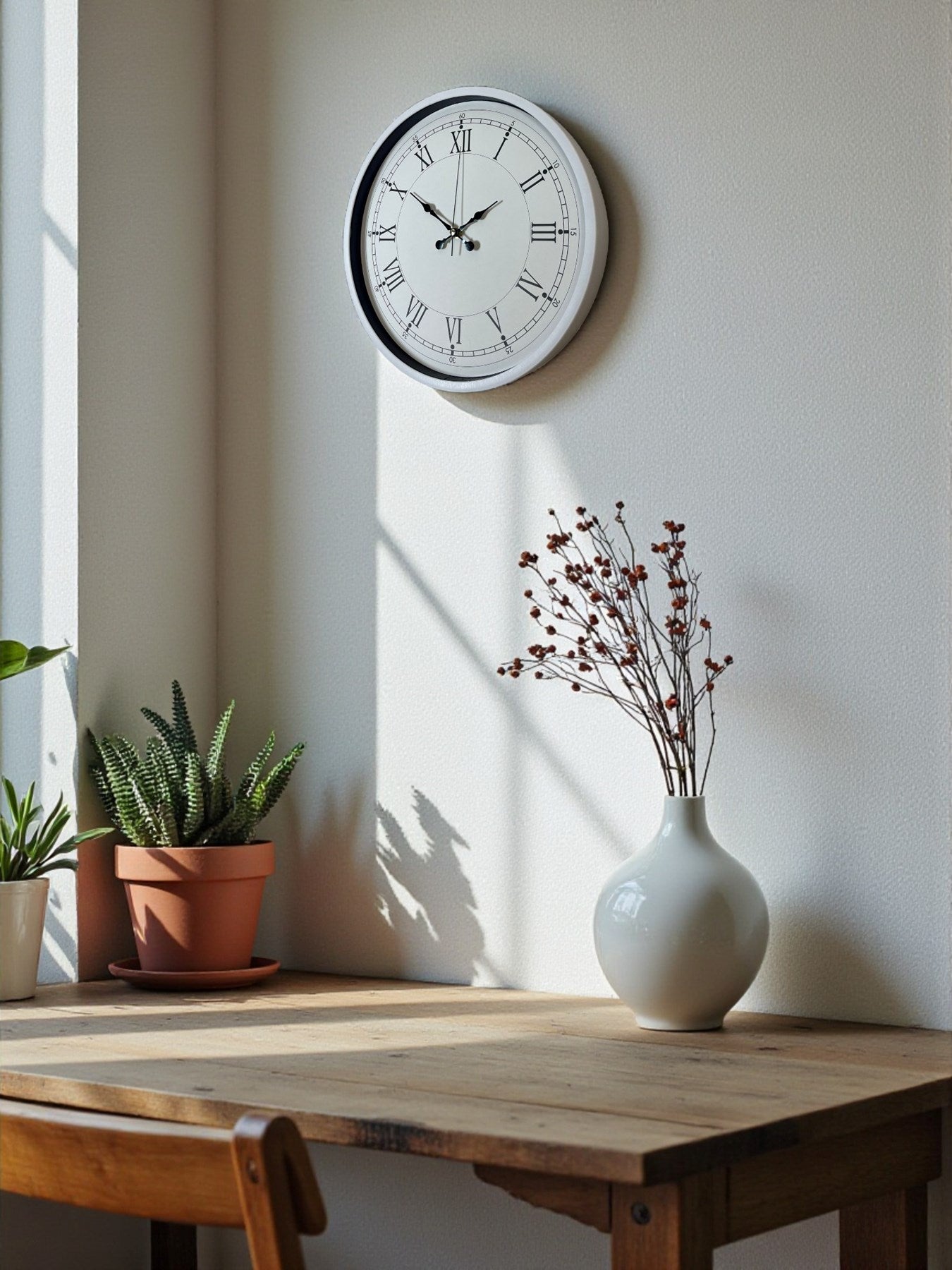 Zentime 36 Cm Beyaz Dekoratif Duvar Saati