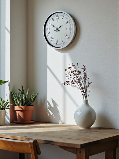 Zentime 36 Cm Beyaz Dekoratif Duvar Saati