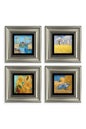 Van Gogh 4 lü Set Çerçeveli Taş Tablo 20 cm