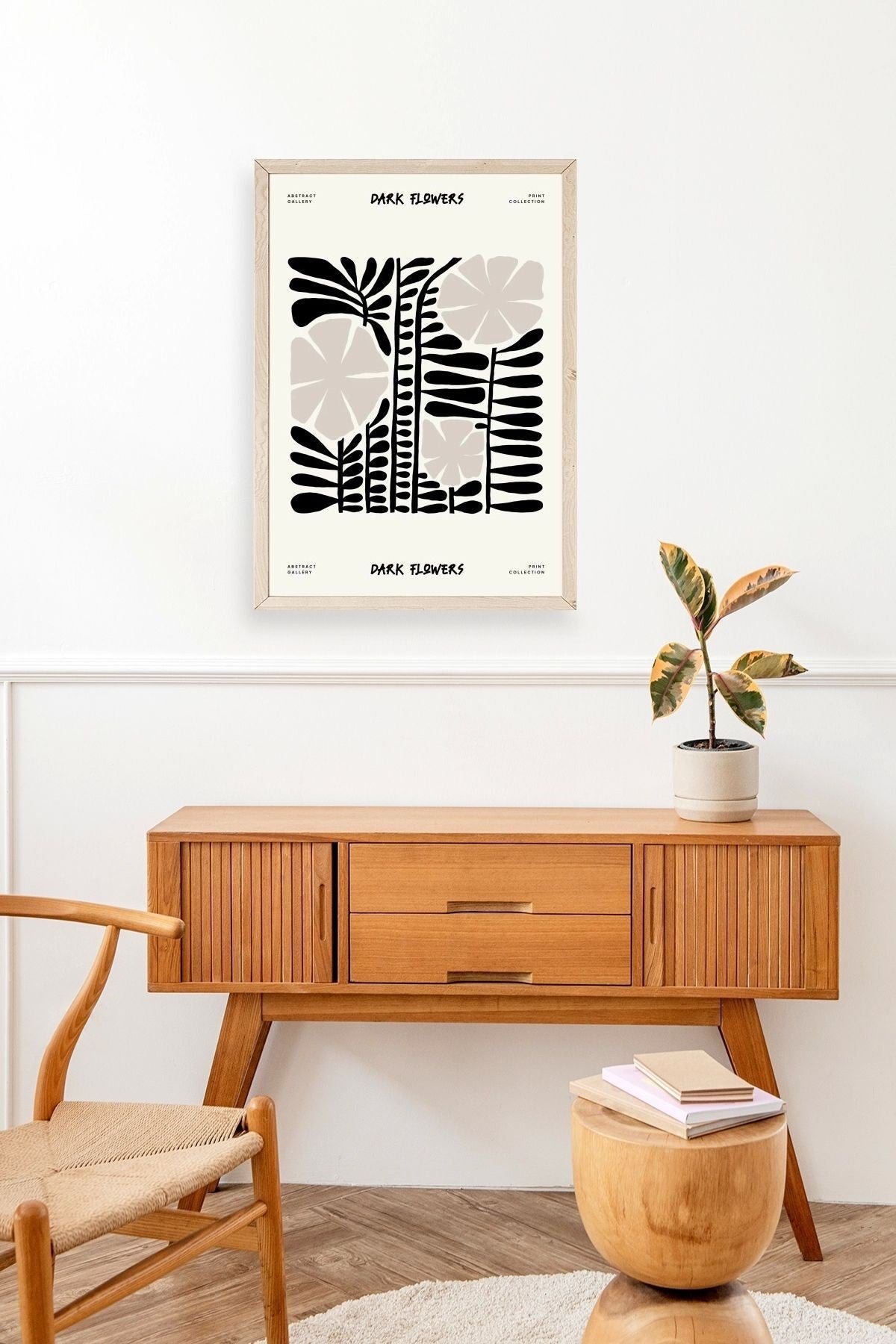 Çiçek Ahşap Çerçeveli Tablo 50 x 70