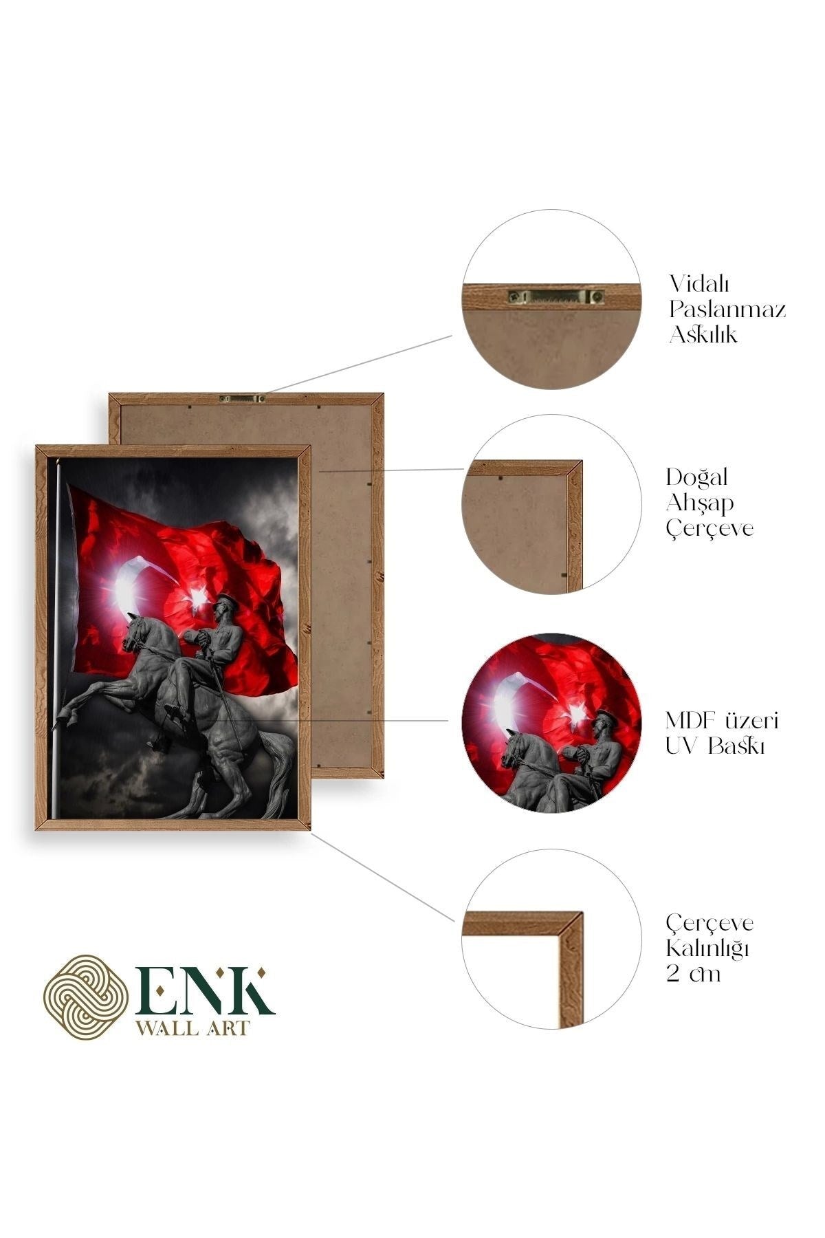 Atatürk Ahşap Çerçeveli Tablo 50 x 70