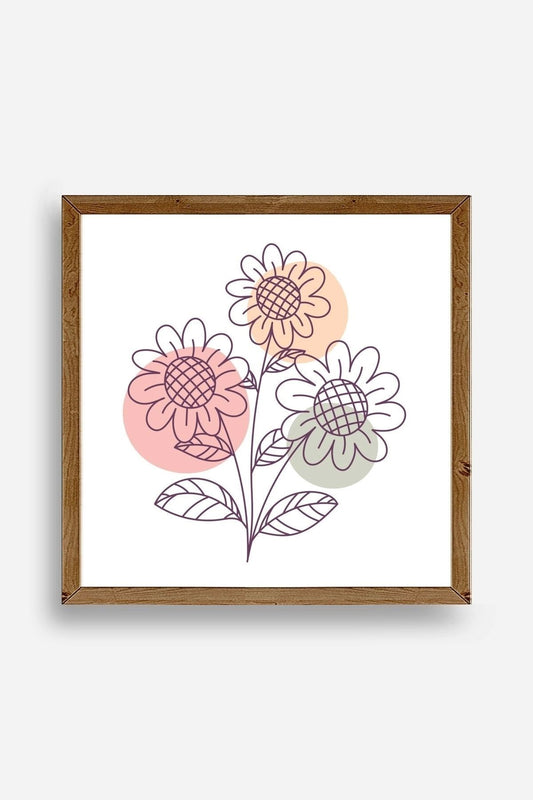 Çiçek Ahşap Çerçeveli Tablo 23 x 23