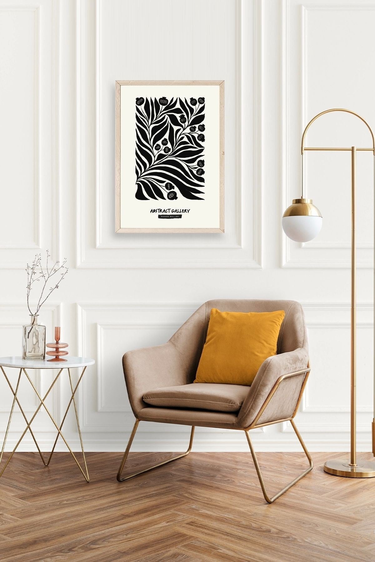 Soyut Ahşap Çerçeveli Tablo 23 x 30