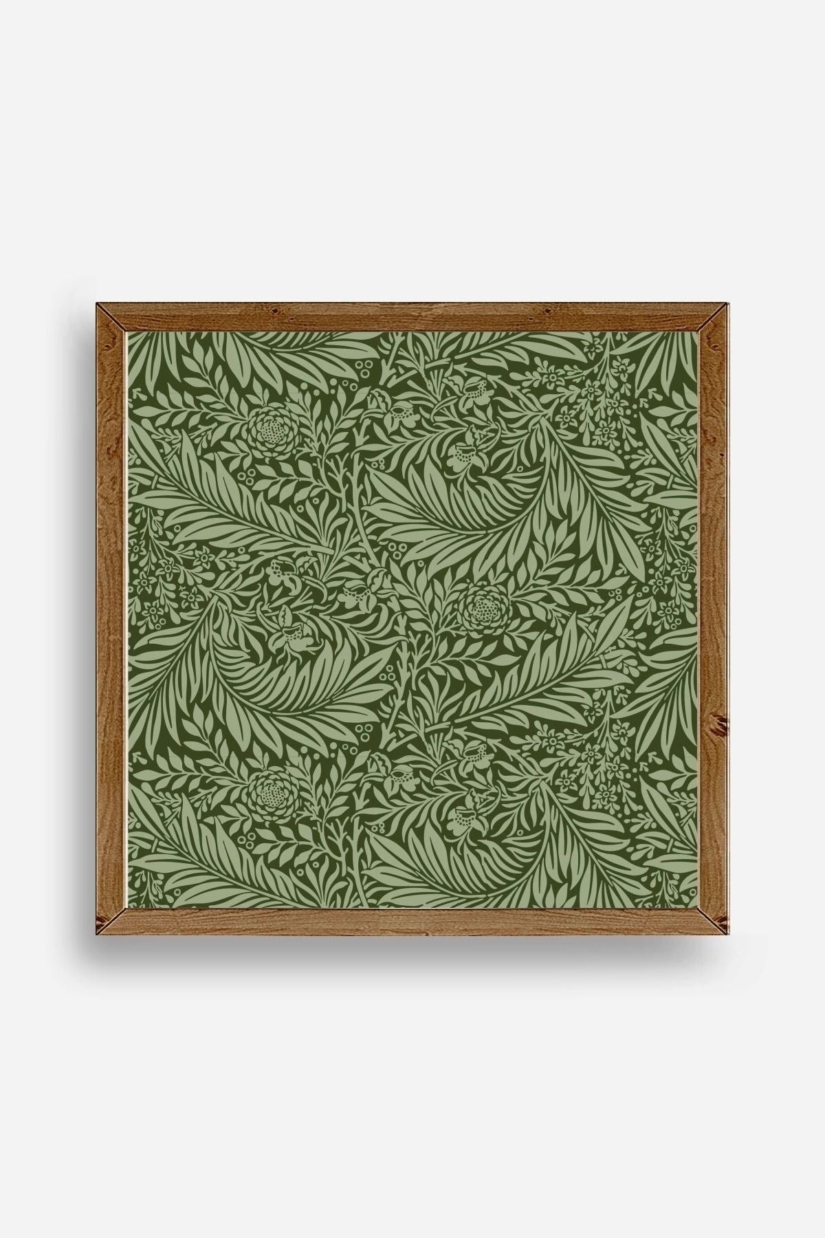 Yaprak Ahşap Çerçeveli Tablo 50 x 50