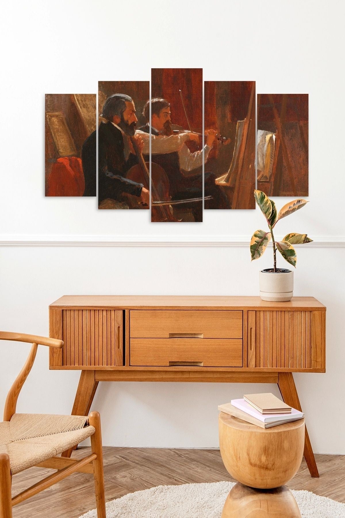 İnsan Manzarası 5 Parçalı Mdf Tablo 60 x 100