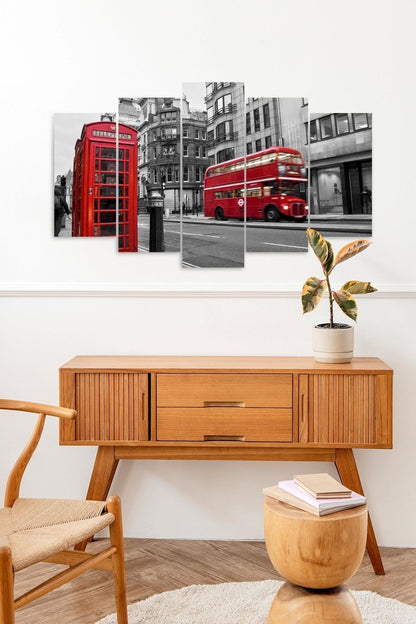 Şehir Manzarası 5 Parçalı Mdf Tablo 60 x 100