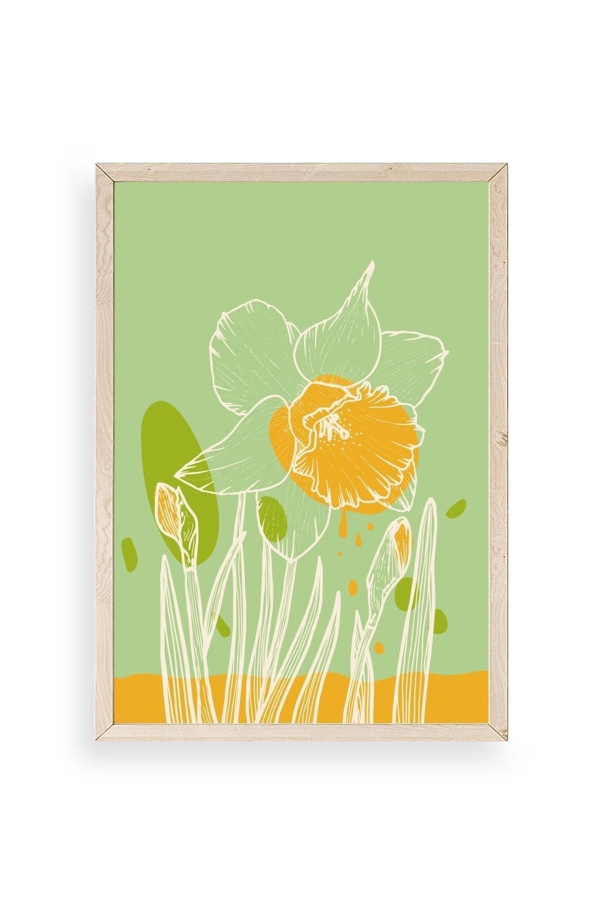 Çiçek Ahşap Çerçeveli Tablo 23 x 30