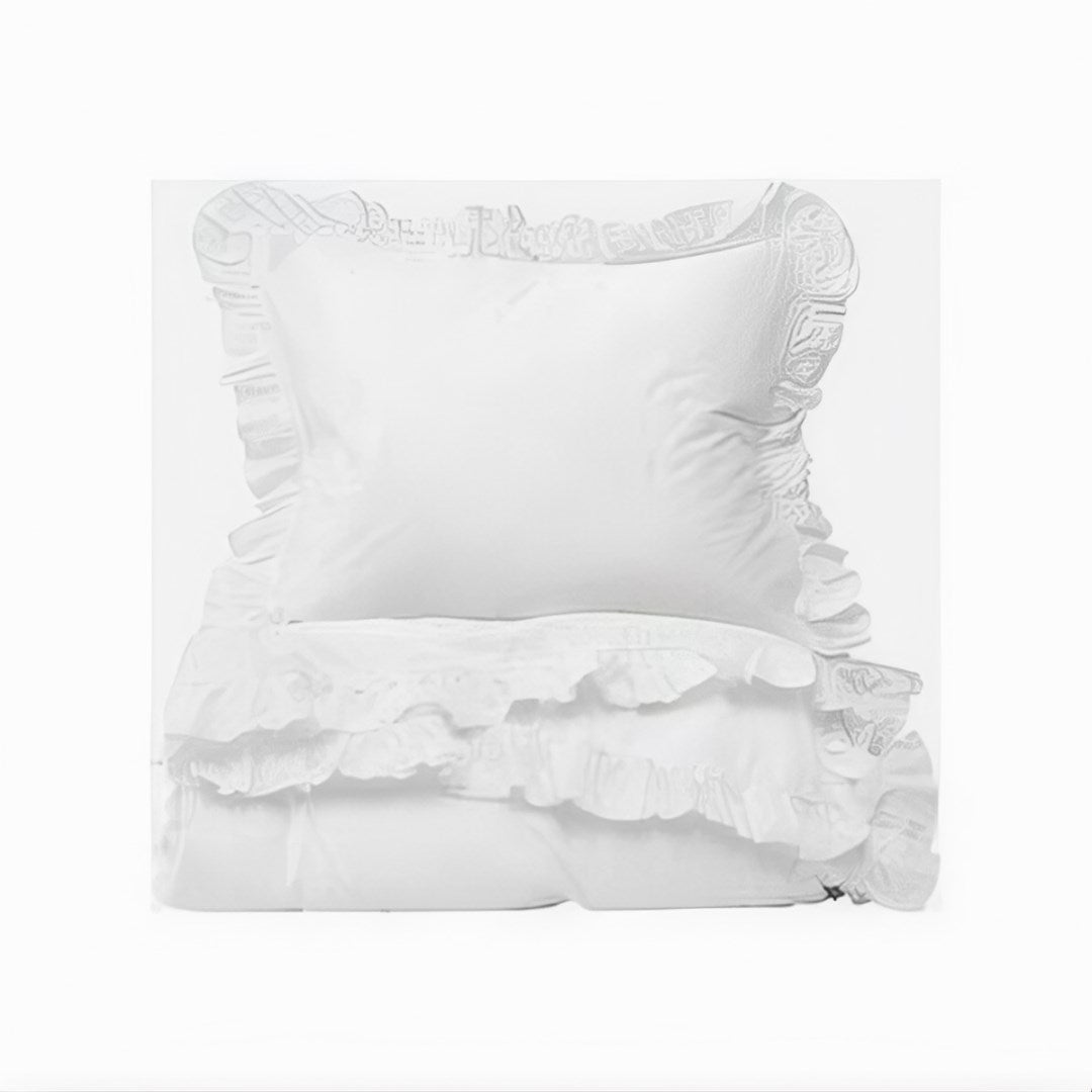 Beyaz fırfırlı çift kişilik nevresim takımı