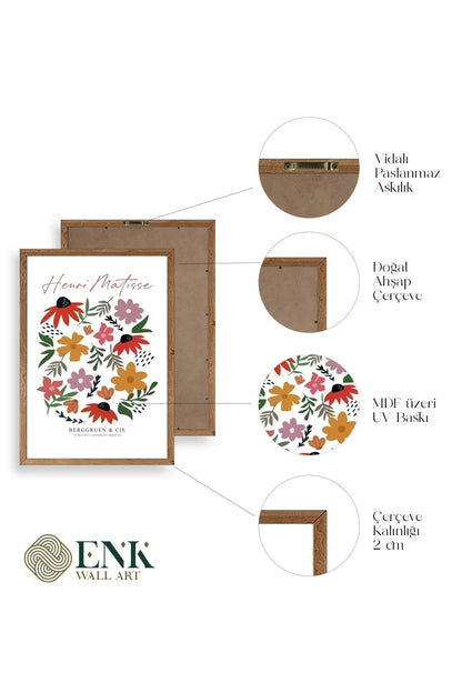 Matisse Üçlü Ahşap Çerçeveli Tablo 23 x 30