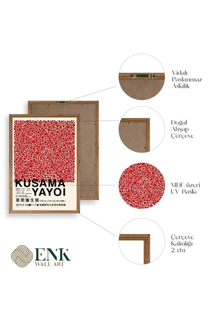 Yayoi Kusama Ahşap Çerçeveli Tablo 50 x 70