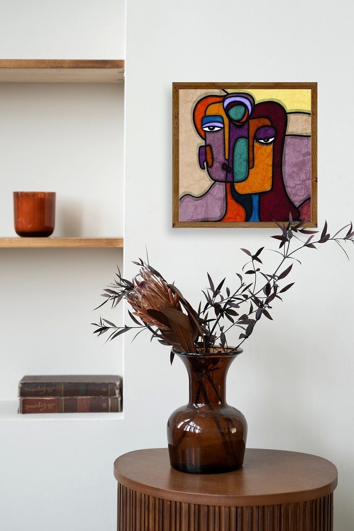 Soyut Kadın Ahşap Çerçeveli Tablo 23 x 30