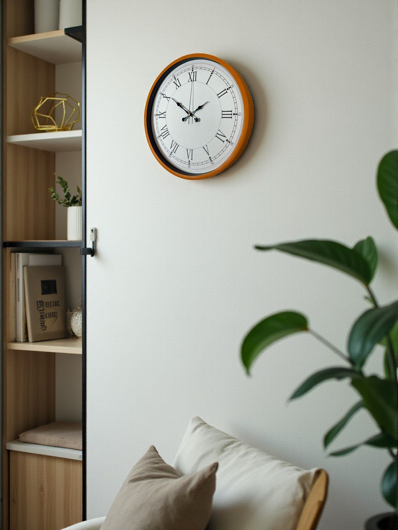 Zentime 36 Cm Turuncu Dekoratif Duvar Saati