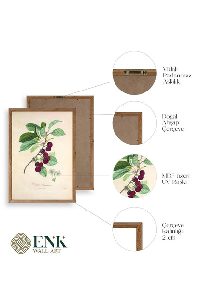 Meyveler Ahşap Çerçeveli Tablo 30 x 42