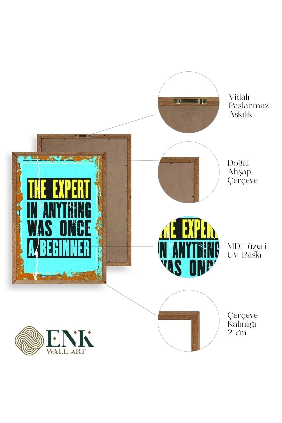 Motto Ahşap Çerçeveli Tablo 17 x 23