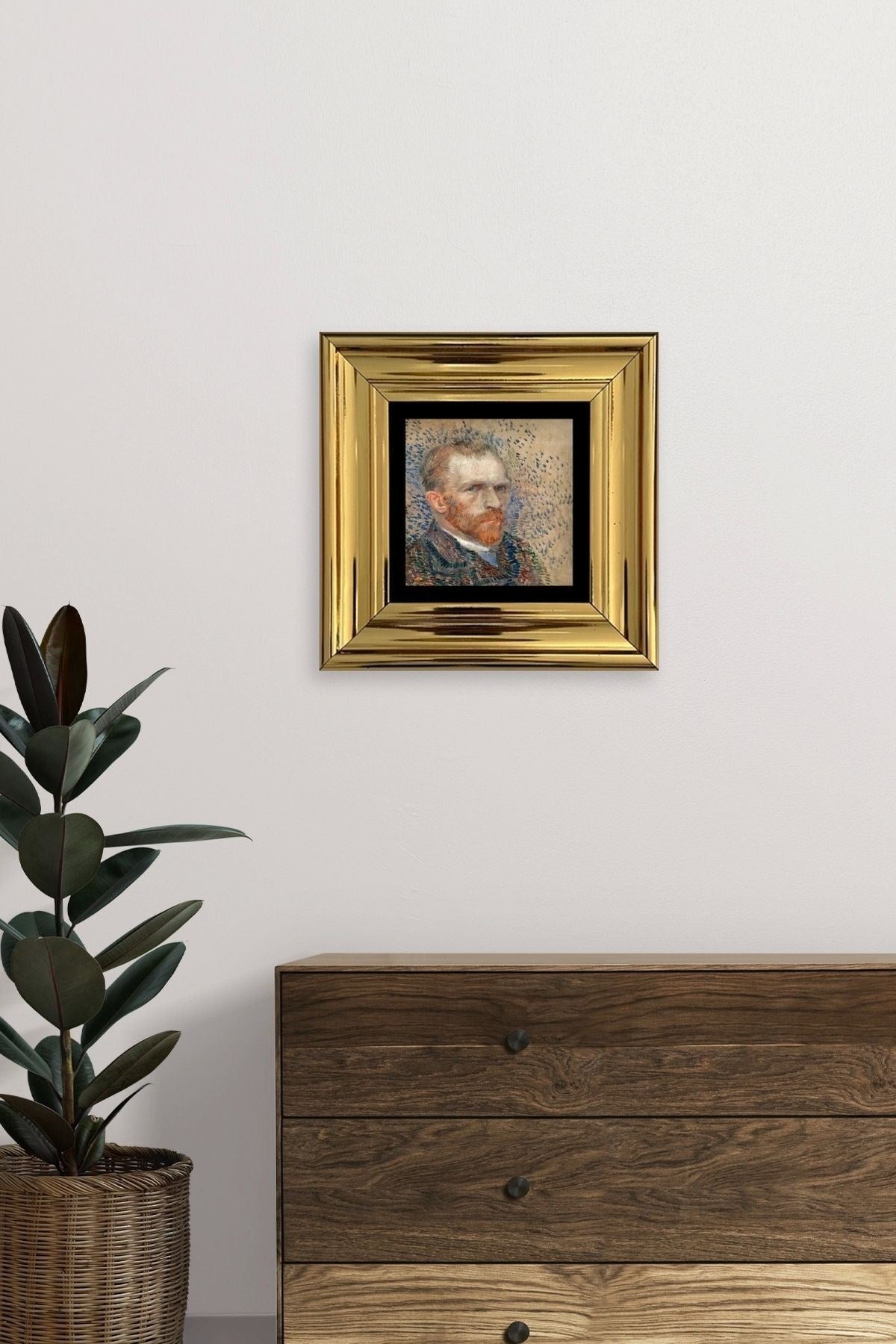 Van Gogh Çerçeveli Taş Tablo 20 cm