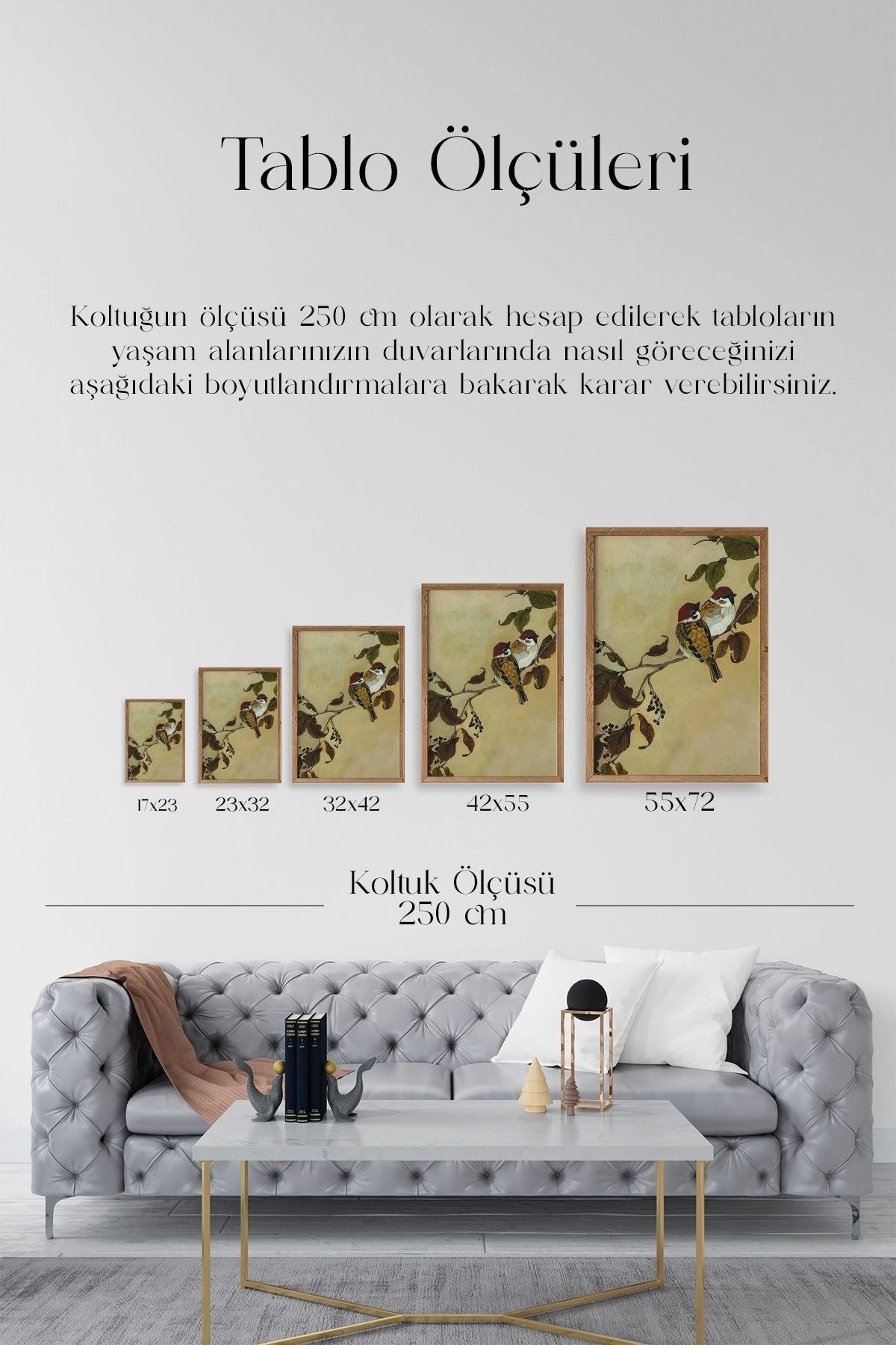 Kuş Ahşap Çerçeveli Tablo 17 x 23