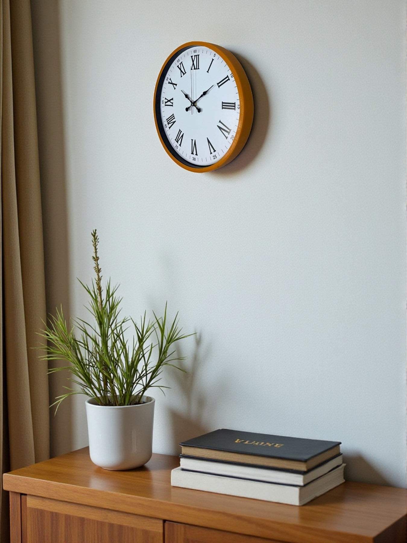 Zentime 36 Cm Turuncu Dekoratif Duvar Saati