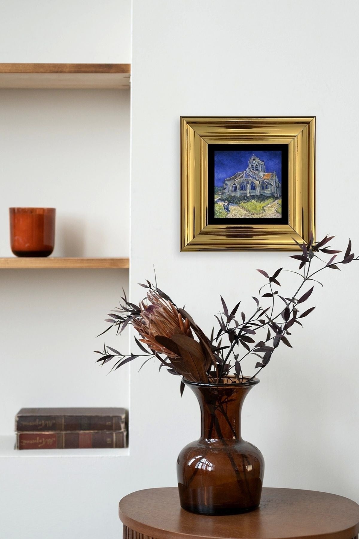 Van Gogh Çerçeveli Taş Tablo 20 cm