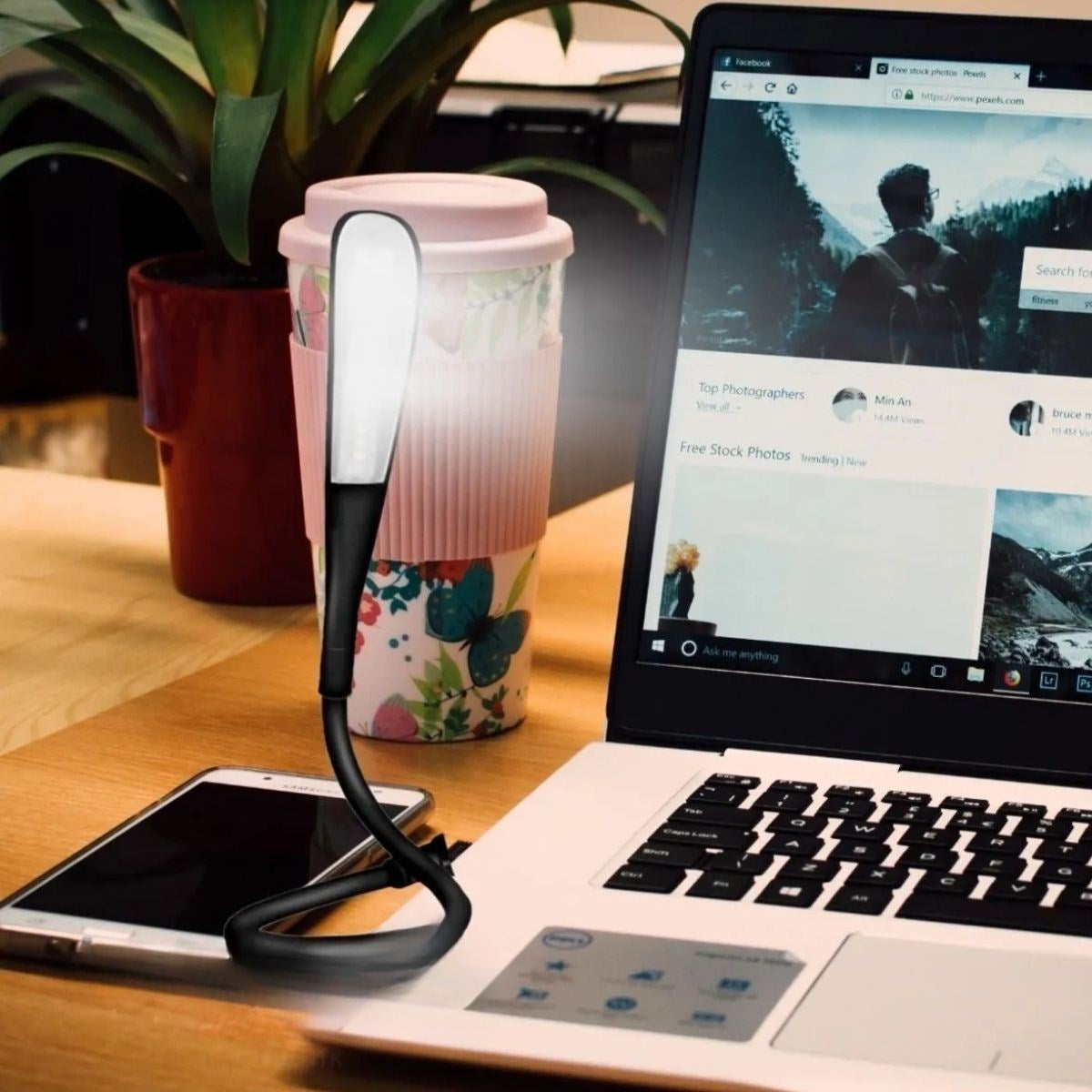 BUFFER® USB Girişli 14 Ledli 3 Kademeli Dokunmatik Masa/Kitap Okuma Lambası Ledi Siyah