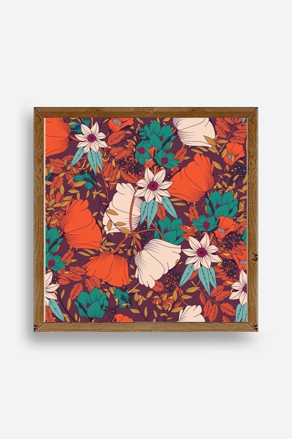 Çiçek Ahşap Çerçeveli Tablo 23 x 23