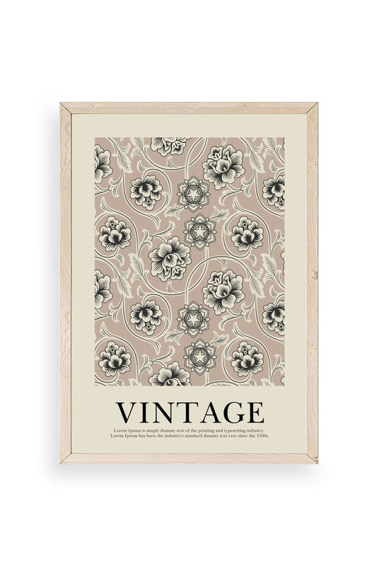 Vintage Ahşap Çerçeveli Tablo 50 x 70