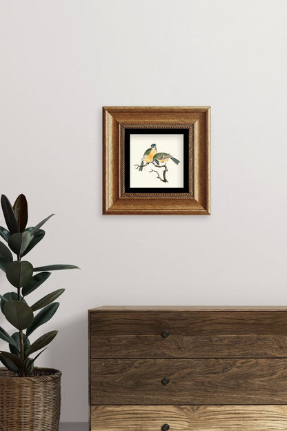 Dalda İki Kuş Çerçeveli Taş Tablo 20 cm