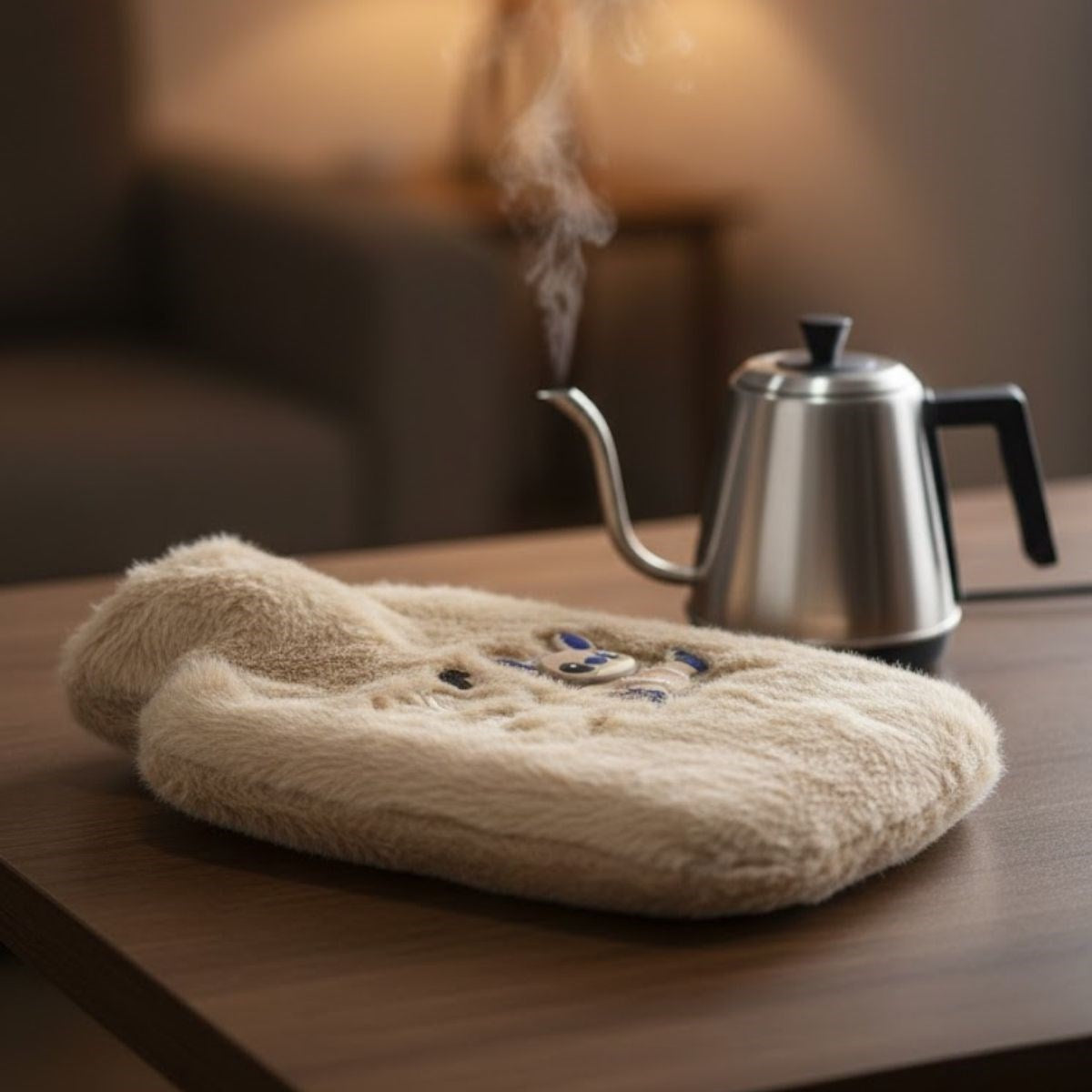 Mutlu Robot Hayvan Figürlü Peluş Sıcak Su Torbası 1 Lt – Yumuşak Kılıf, Uzun Süre Sıcak Tutan Termal Su Torbası