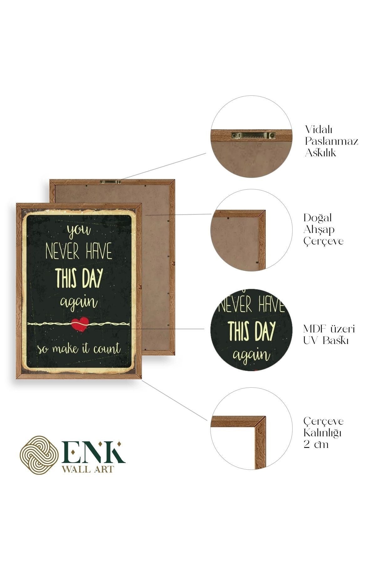 Motto Ahşap Çerçeveli Tablo 30 x 42